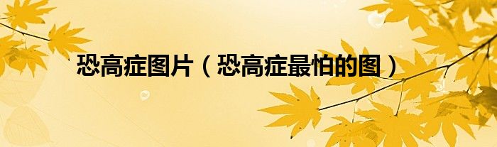 恐高症图片（恐高症最怕的图）