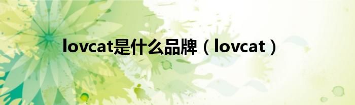 lovcat是什么品牌(lovcat)