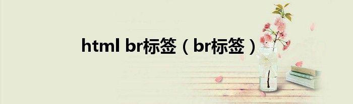 html br标签（br标签）