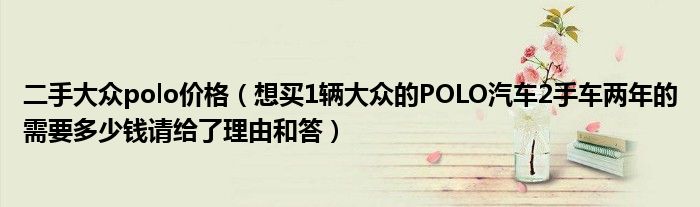 二手大众polo价格（想买1辆大众的POLO汽车2手车两年的需要多少钱请给了理由和答）