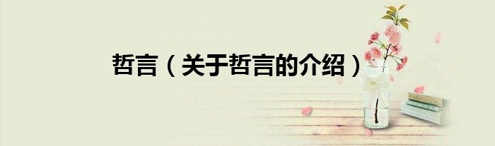 哲言(关于哲言的介绍)