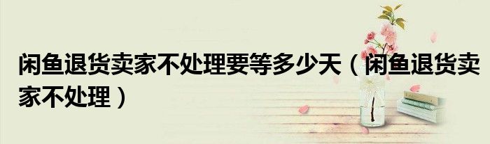 闲鱼退货卖家不处理要等多少天(闲鱼退货卖家不处理)