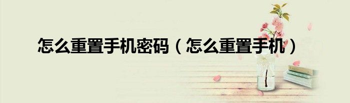 怎么重置手机密码（怎么重置手机）